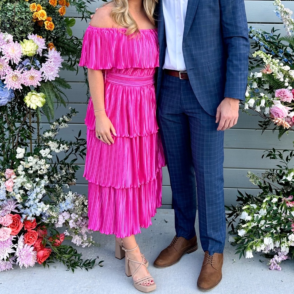 Pink ruffle dress